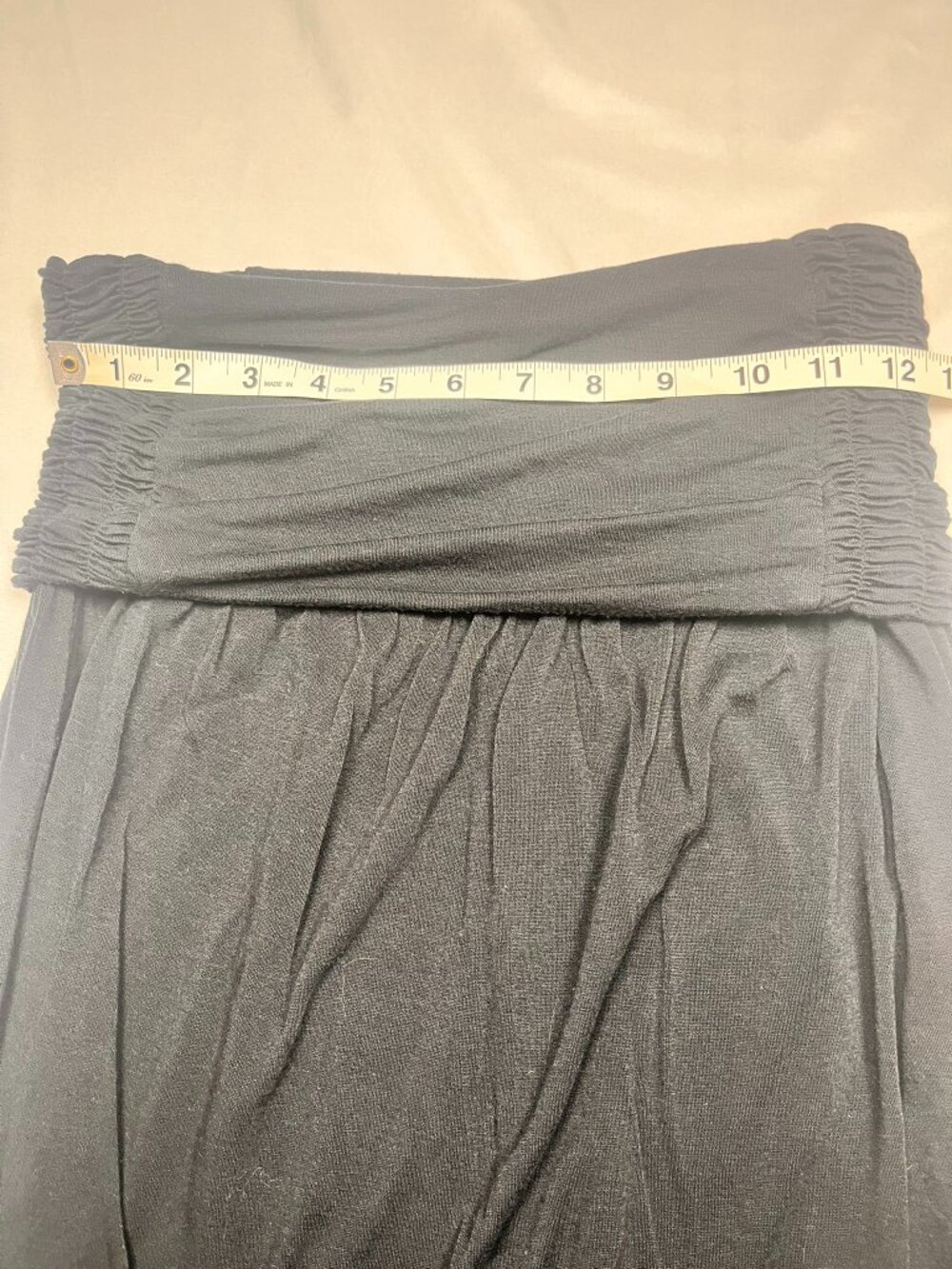 DKNY Black Strapless Convertible Maxi Dress Foldover Skirt Tencel Jersey Small - Picture 2 of 4